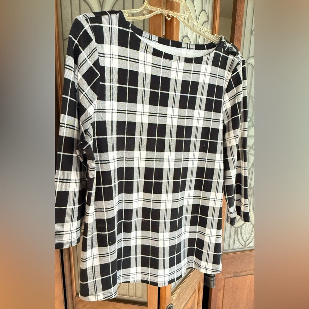 Charter Club 3/4 Sleeve Taran Boatneck Top